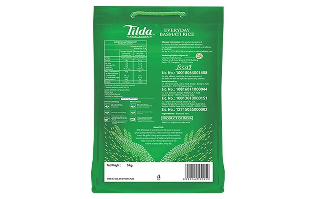 Tilda Everyday Basmati Rice    Pack  5 kilogram